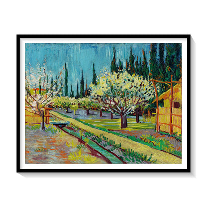 Orchard Bordered by Cypresses, Van Gogh Painting