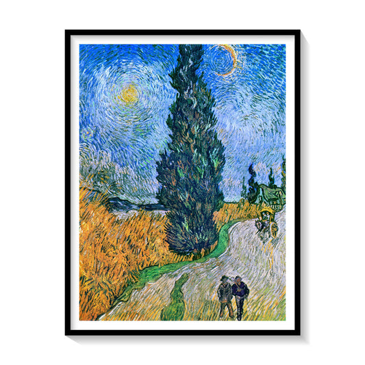 Road with Cypress and Star, Vincent Van Gogh Painting