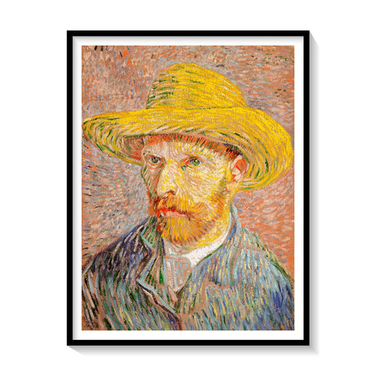 Self Portrait with a Straw Hat 2, Vincent Van Gogh Painting
