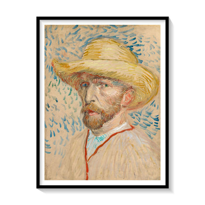 Self Portrait with a Straw Hat, Vincent Van Gogh Painting