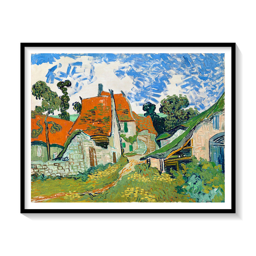 Street in Auvers sur Oise, Van Gogh Painting