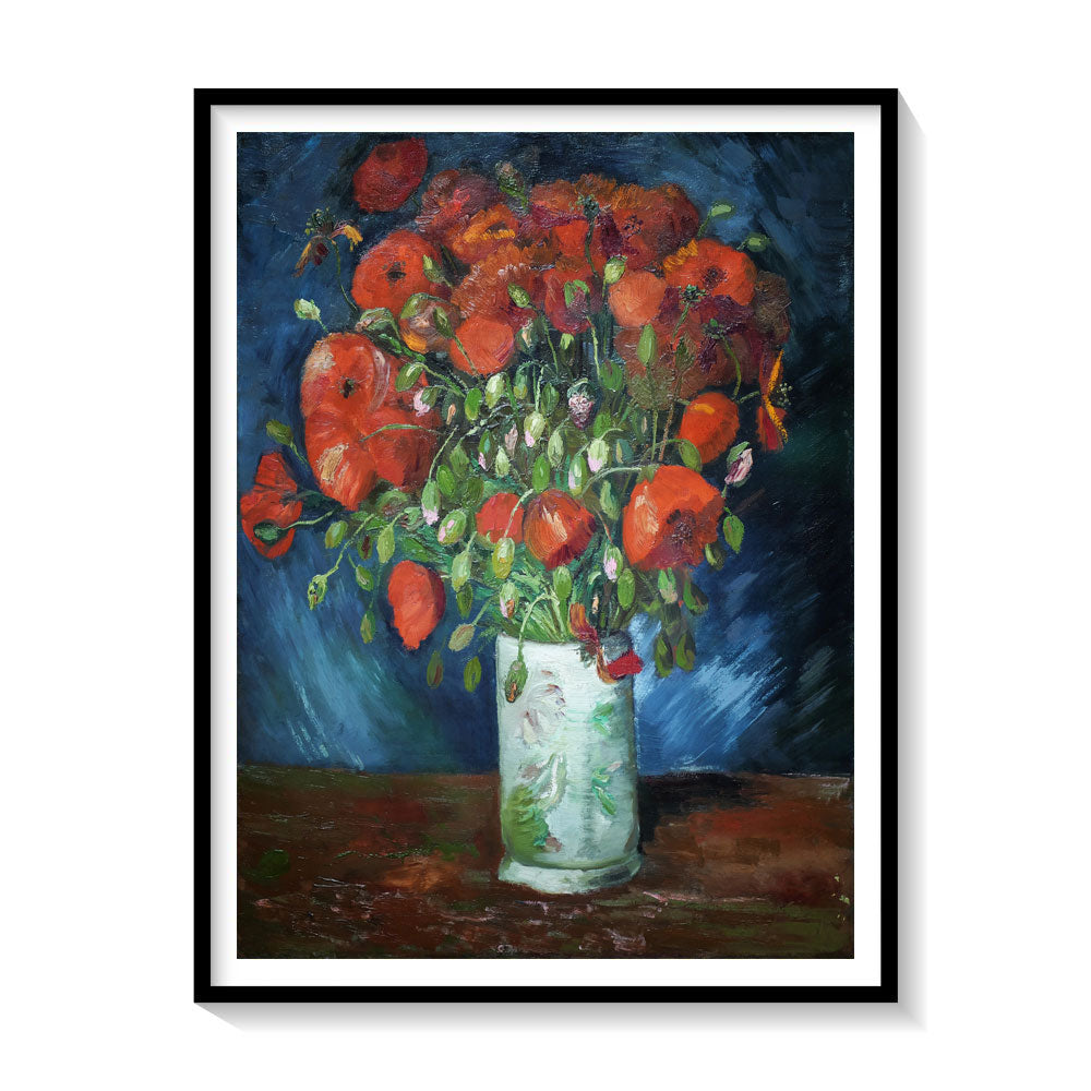Vase with Poppies, Vincent Van Gogh Painting