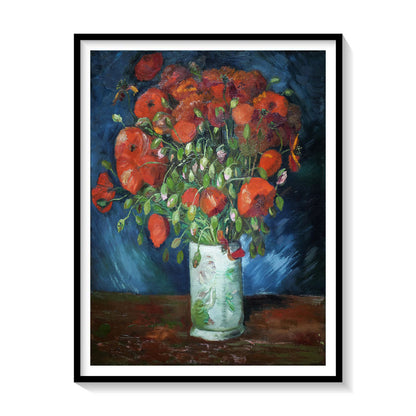 Vase with Poppies, Vincent Van Gogh Painting