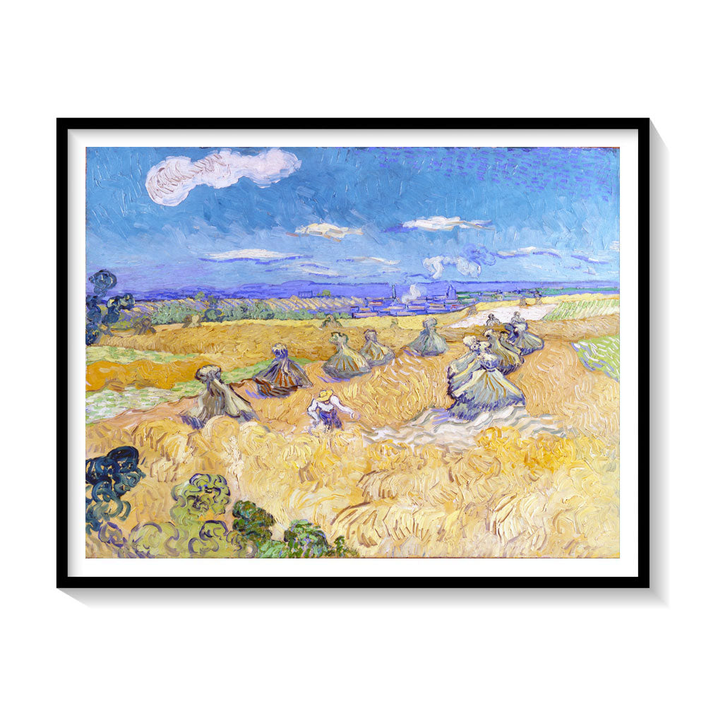 Wheat Fields with Reaper Auvers, Van Gogh Painting