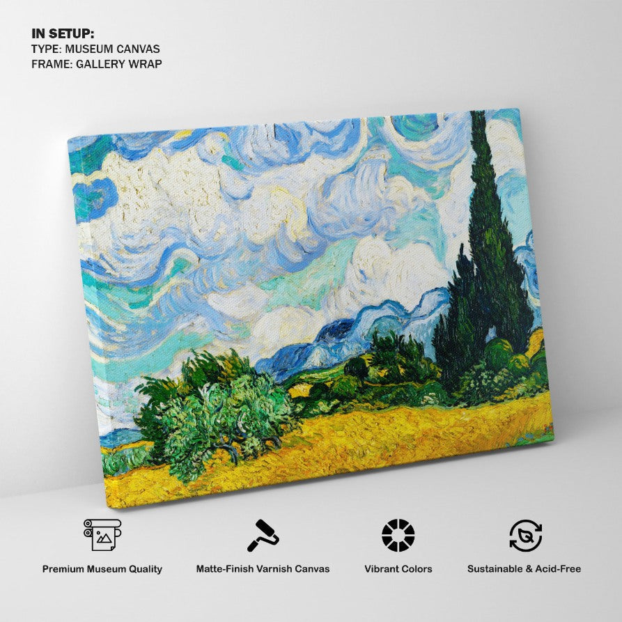Wheat Field with Cypresses by Vincent Van Gogh, Big Canvas Paintings