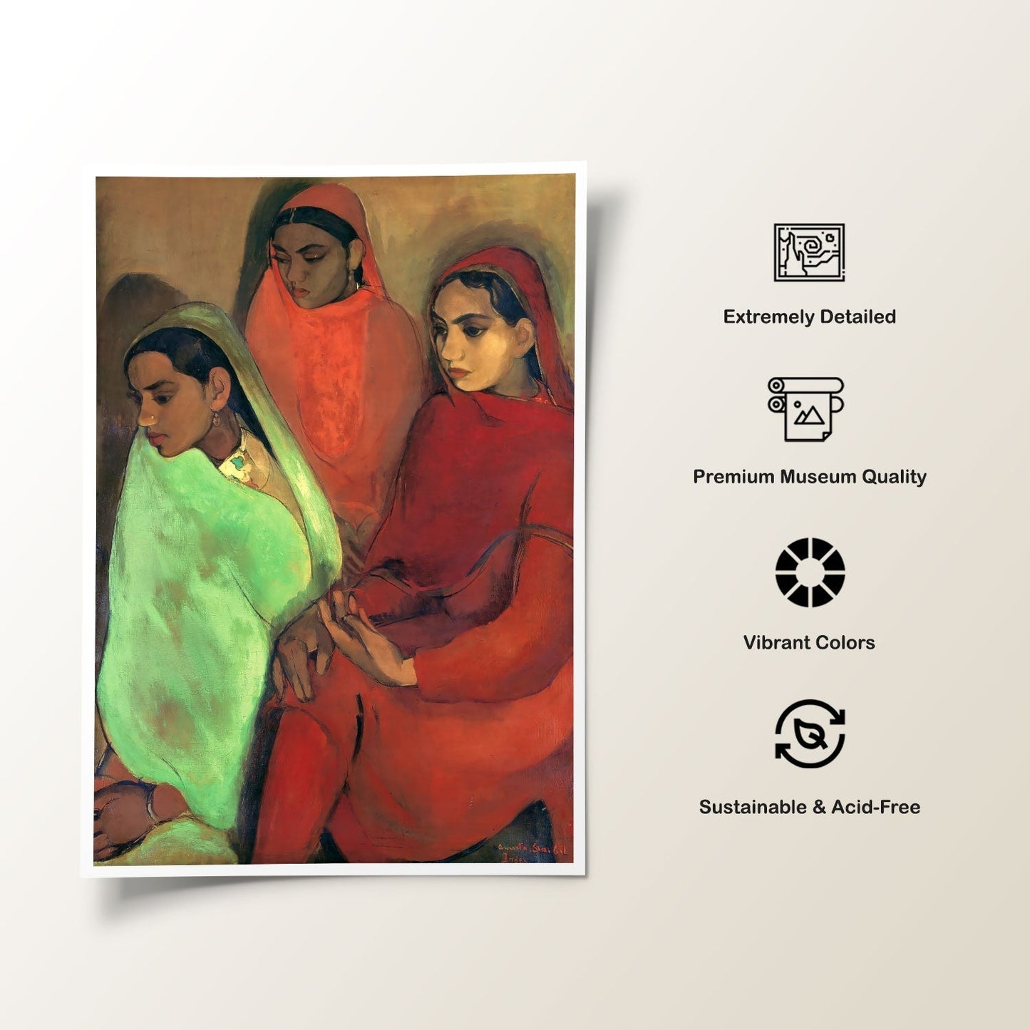 Group of Three Girls, Amrita Sher Gil Paintings