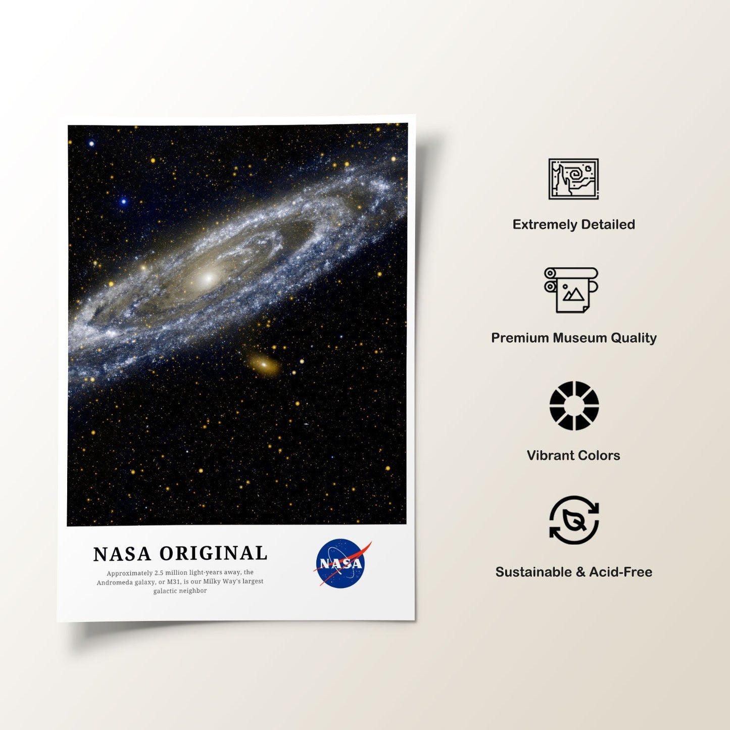 Andromeda-Largest Neighbor Galaxy, NASA Art Posters