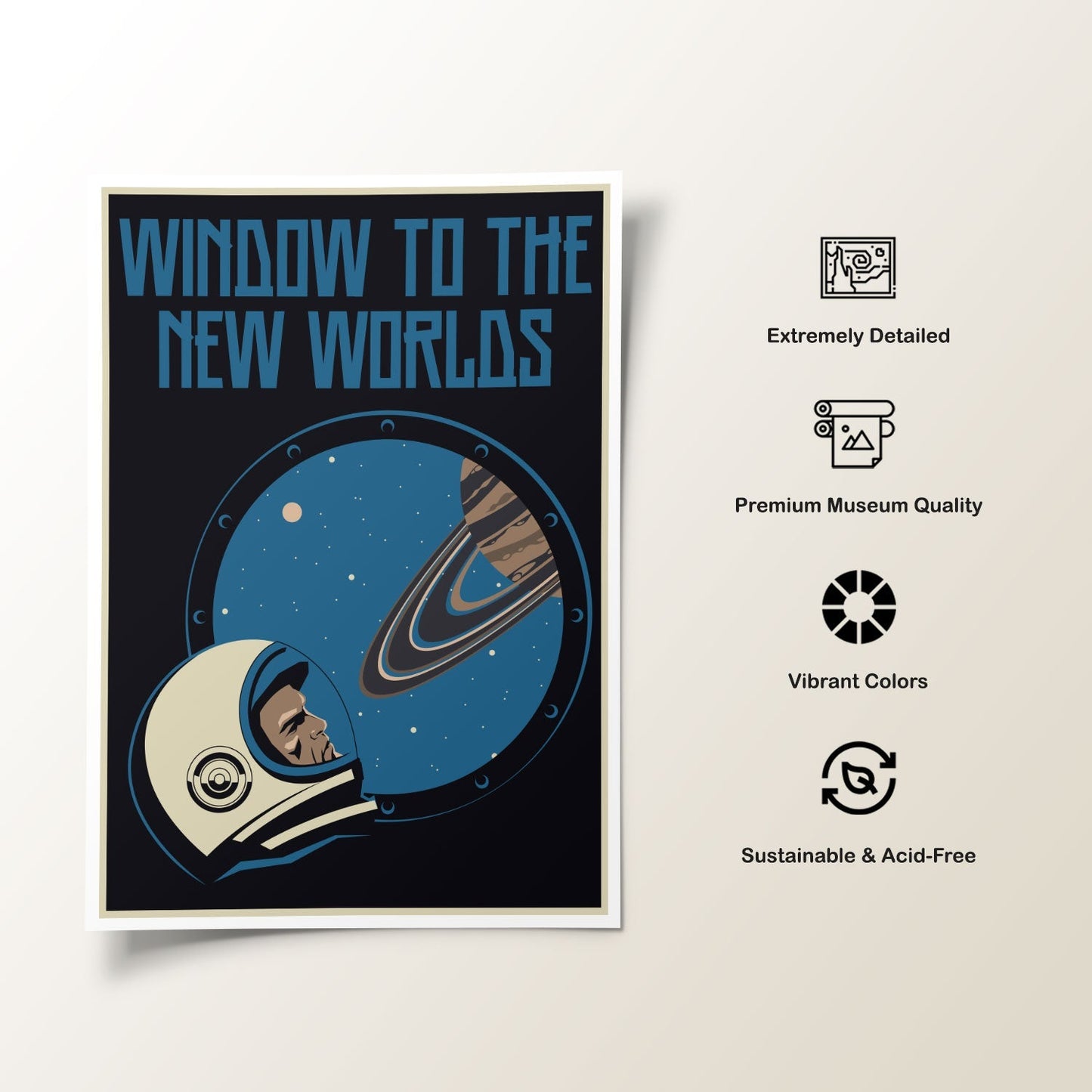 Window to the New Worlds, Space Art Poster