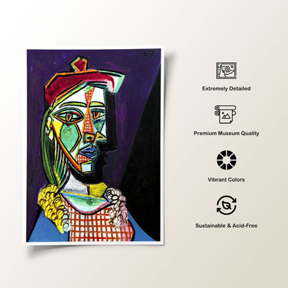 Femme au beret, Pablo Picasso Painting