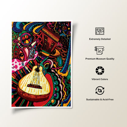 Guitar Pablo Picasso Inspired Painting, Pablo Picasso Painting