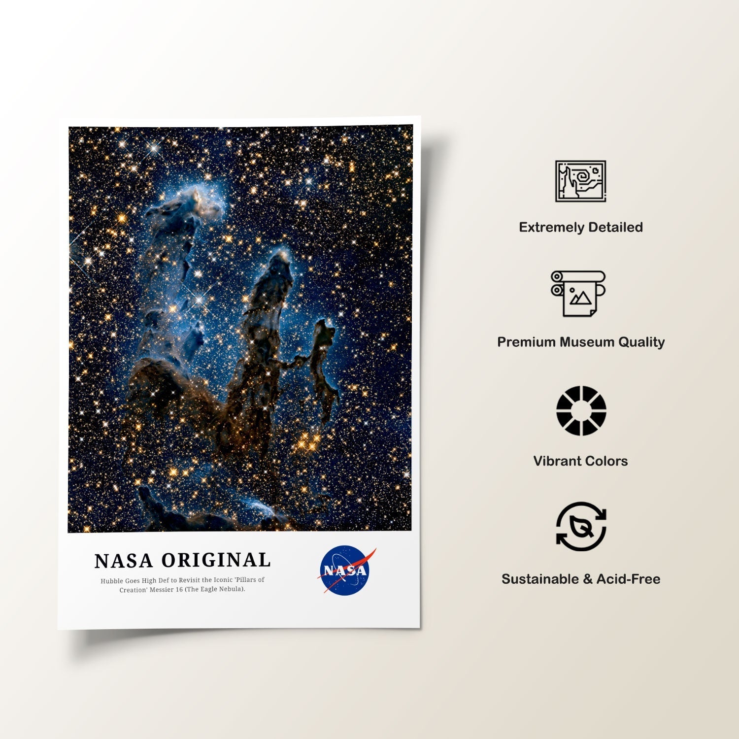 Pillars of Creation The Eagle Nebula, NASA Art Posters