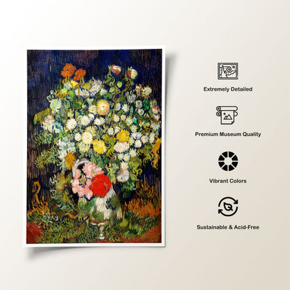 Bouquet of Flowers in a Vase, Vincent Van Gogh Painting