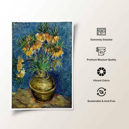Imperial Fritillaries in a Copper Vase 2, Vincent Van Gogh Painting