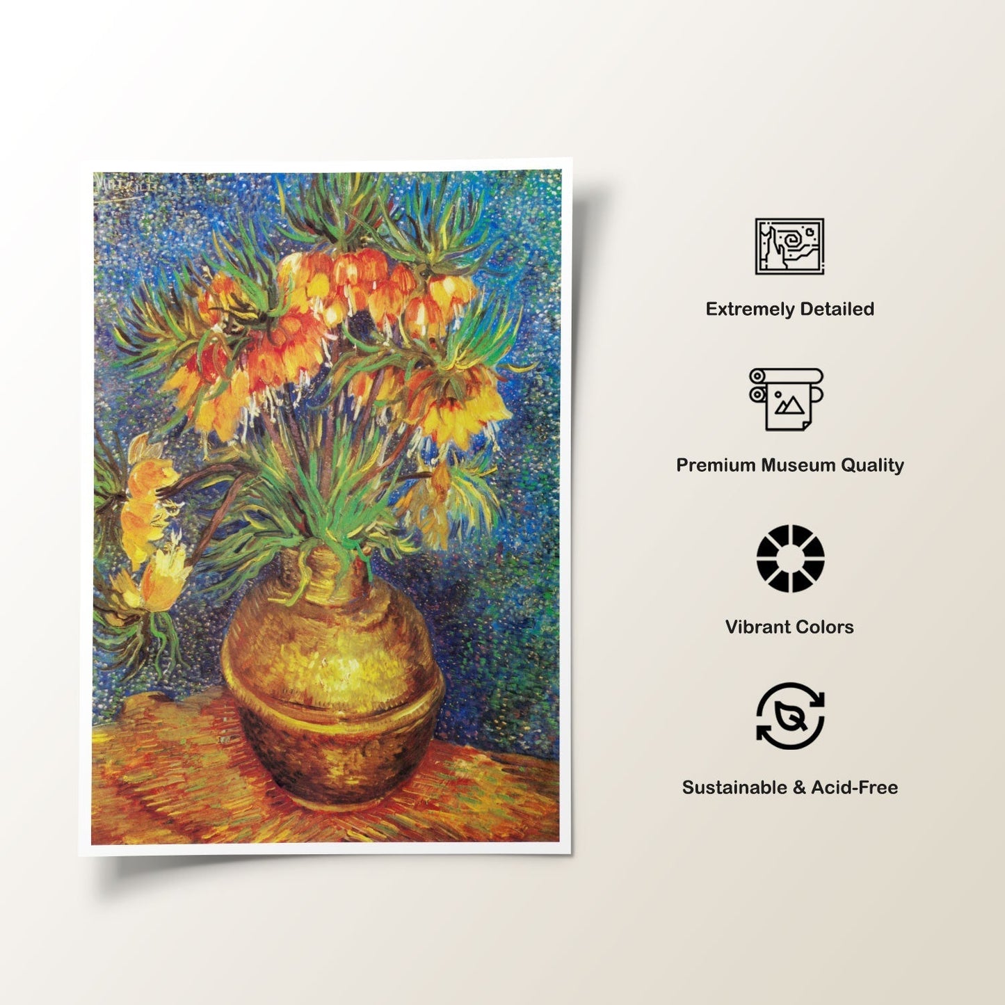 Imperial Fritillaries in a Copper Vase, Vincent Van Gogh Painting