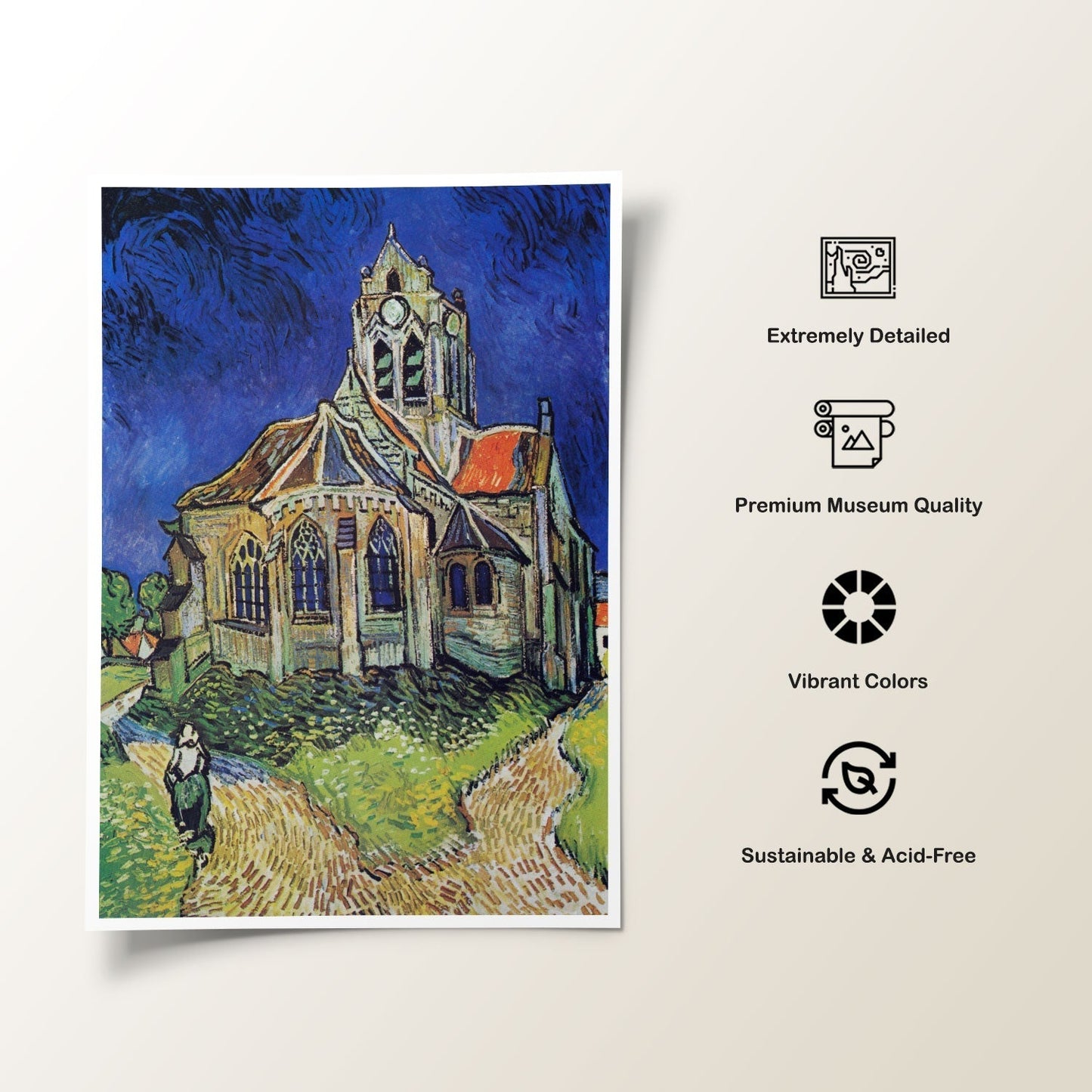 The Church at Auvers, Vincent Van Gogh Painting