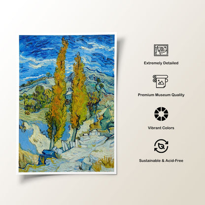The Poplars at Saint Remy, Vincent Van Gogh Painting
