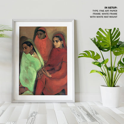 Group of Three Girls, Amrita Sher Gil Paintings