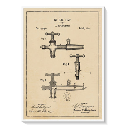 Beer Tap, Blueprint Patent Art