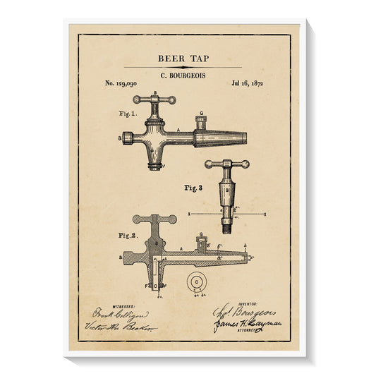Beer Tap, Blueprint Patent Art