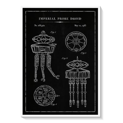 Chalk Imperial Probe Droid, Blueprint Patent Art