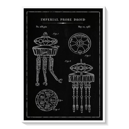 Chalk Imperial Probe Droid, Blueprint Patent Art