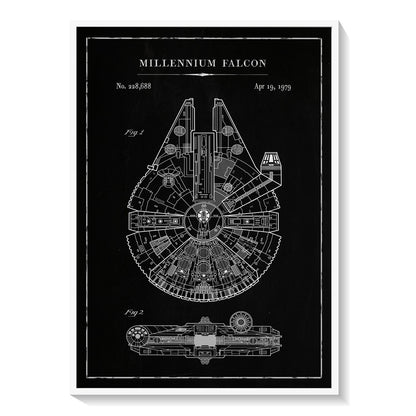 Chalk Millennium Falcon, Blueprint Patent Art