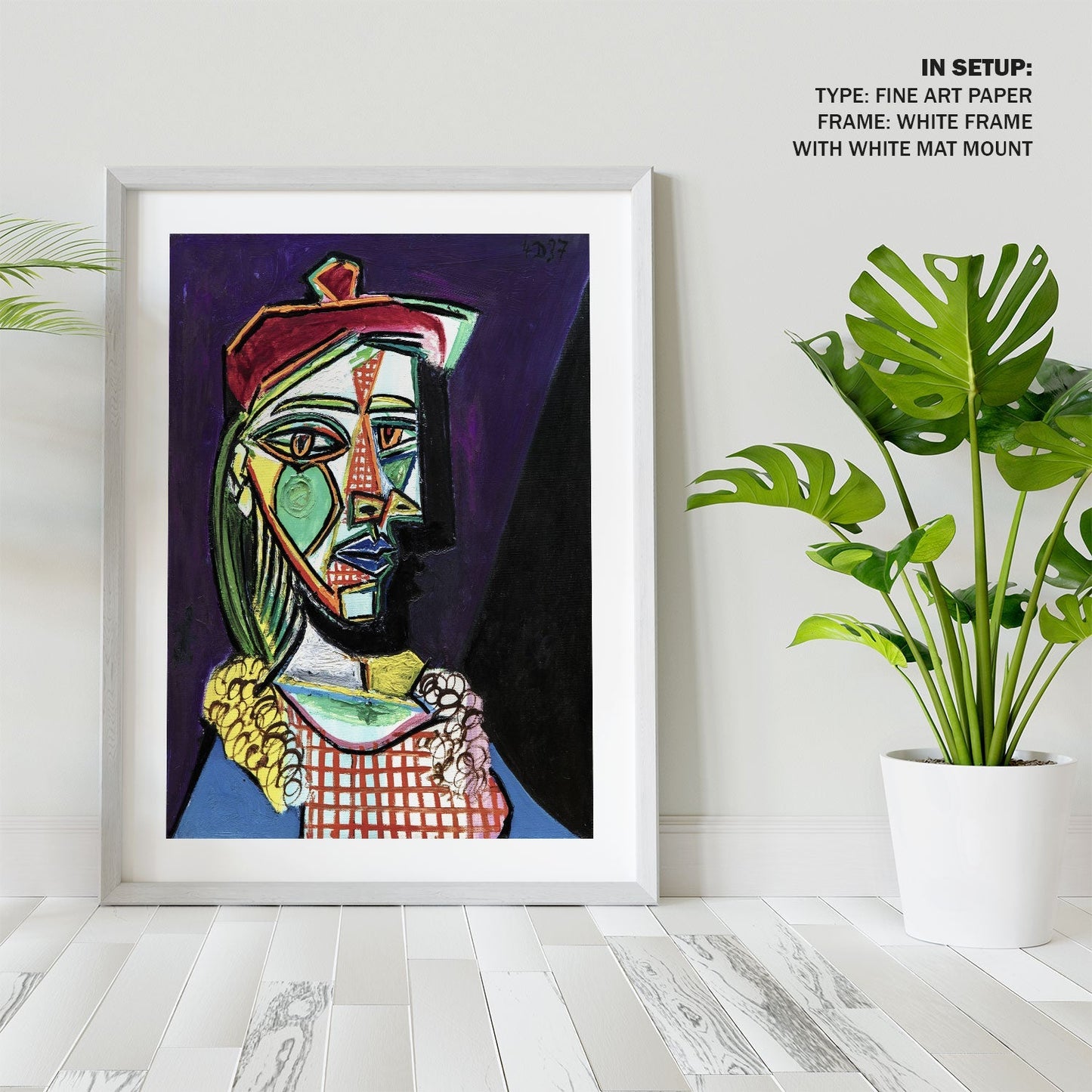 Femme au beret, Pablo Picasso Painting