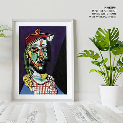 Femme au beret, Pablo Picasso Painting