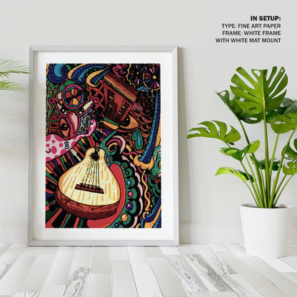 Guitar Pablo Picasso Inspired Painting, Pablo Picasso Painting