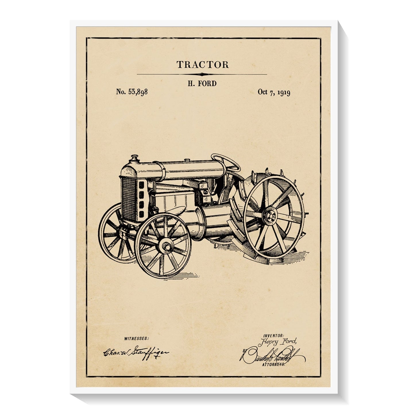 Tractor, Blueprint Patent Art
