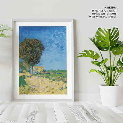 Avenue at Arles with houses, Vincent Van Gogh Painting