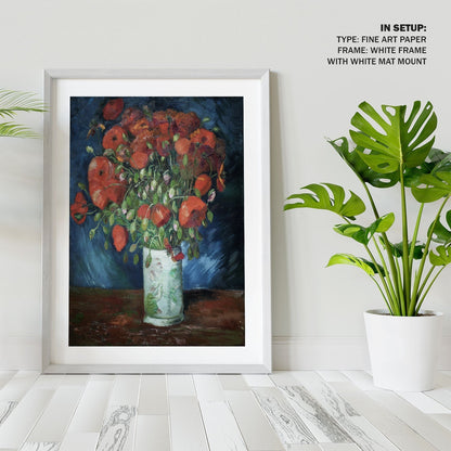 Vase with Poppies, Vincent Van Gogh Painting