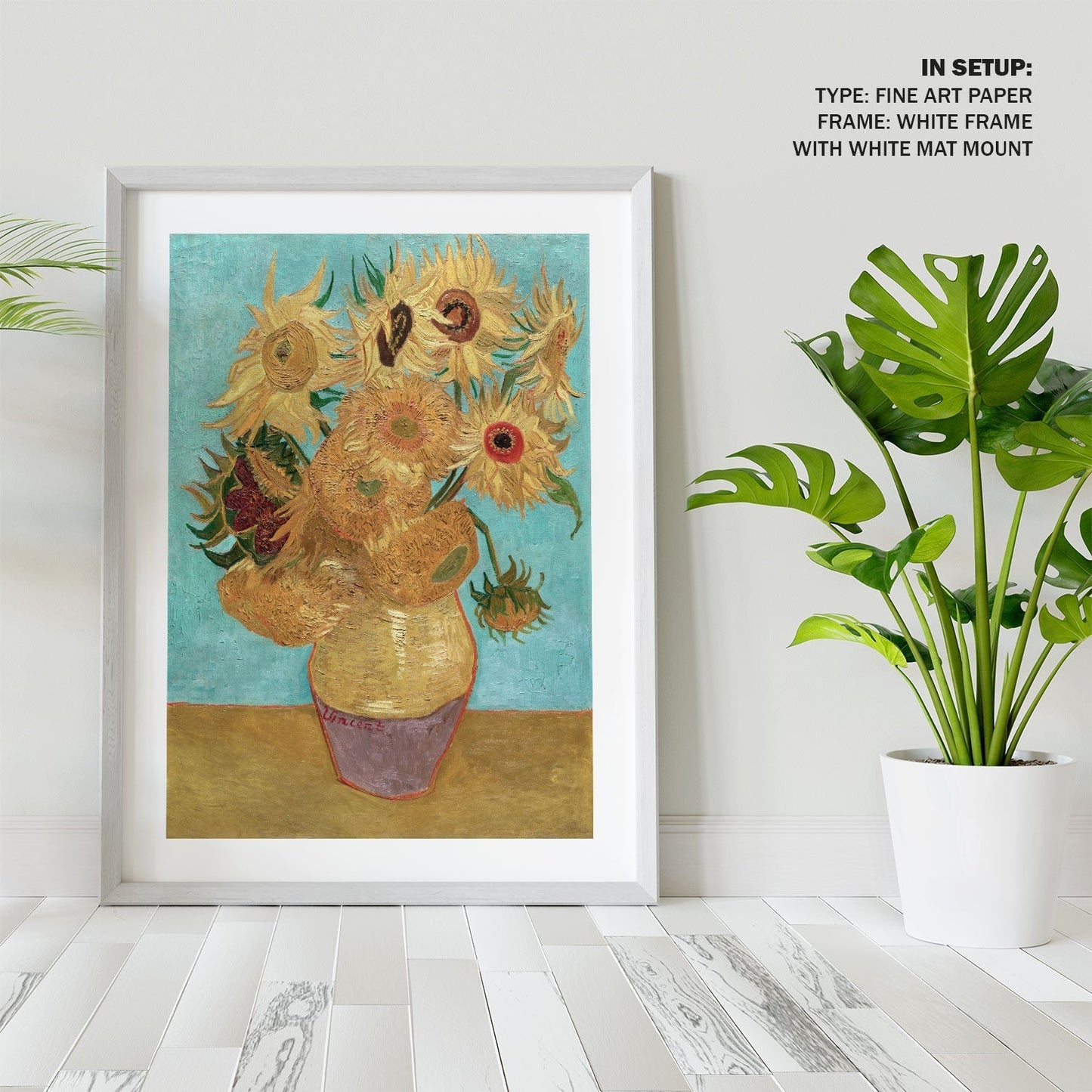 Vase with Twelve Sunflowers, Vincent Van Gogh Painting