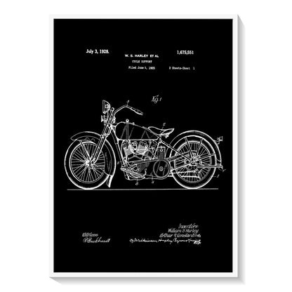 Motorcycle, Blueprint Patent Art