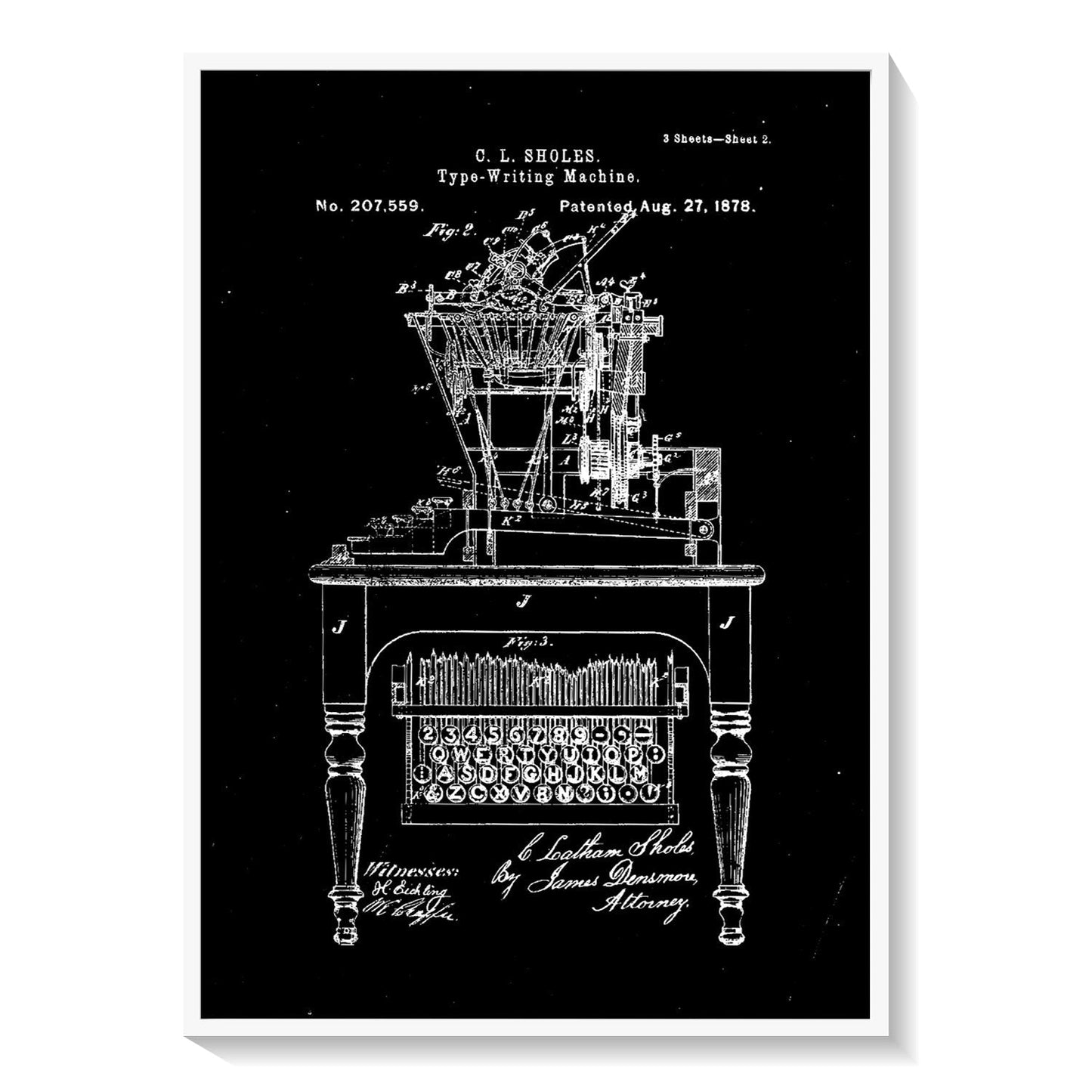 Qwerty keyboard, Blueprint Patent Art