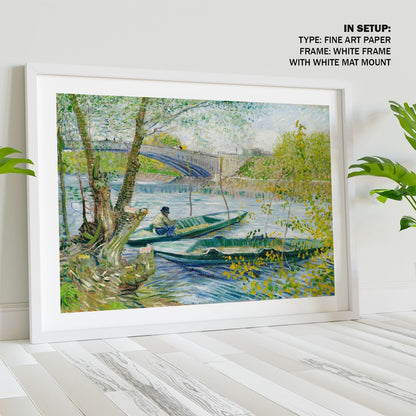 Fishing in Spring the Pont de Clichy, Van Gogh Painting
