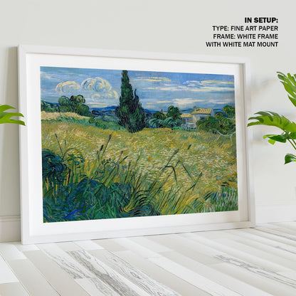 Green Wheat Field with Cypress, Van Gogh Painting