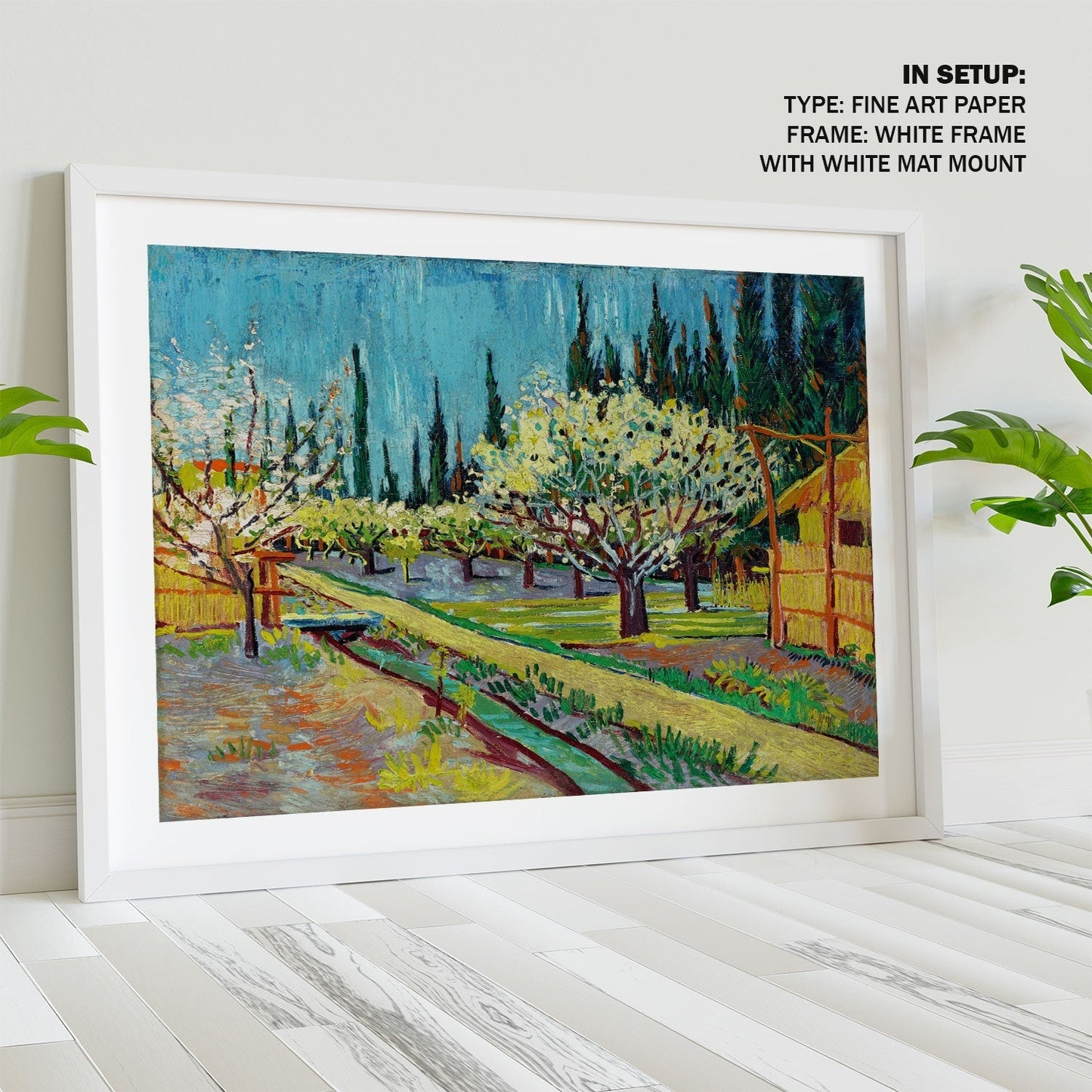 Orchard Bordered by Cypresses, Van Gogh Painting