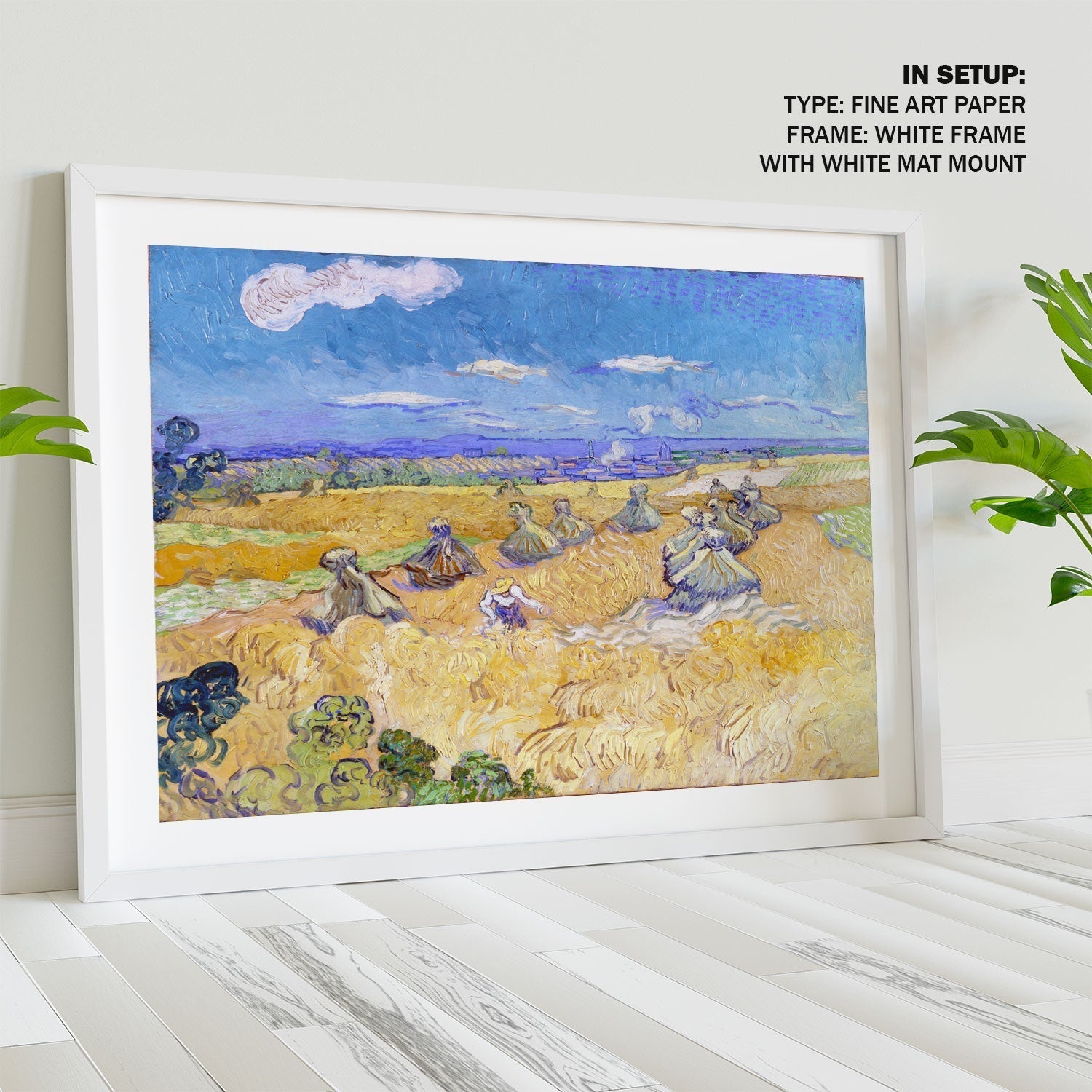 Wheat Fields with Reaper Auvers, Van Gogh Painting