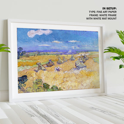 Wheat Fields with Reaper Auvers, Van Gogh Painting