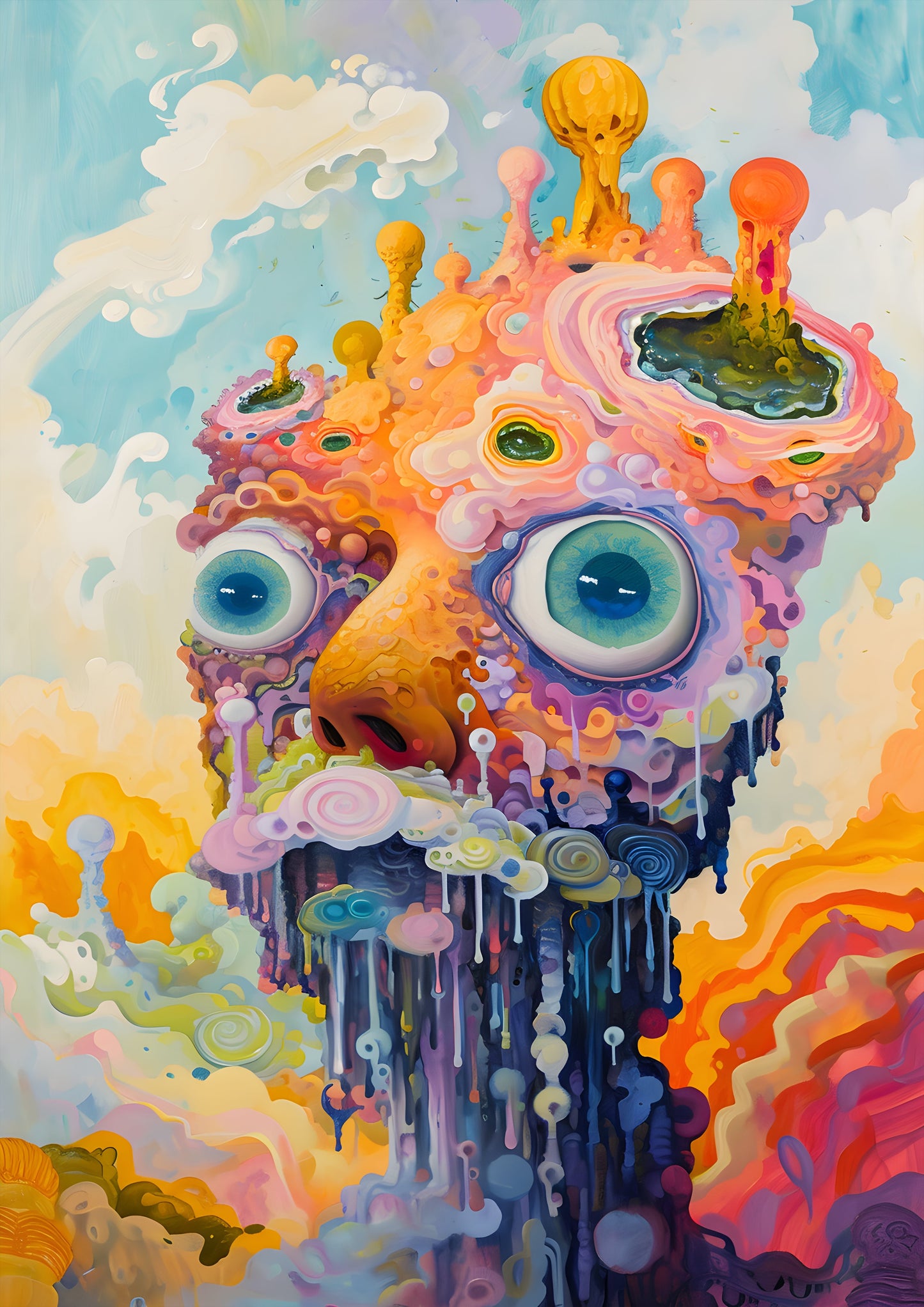 Alien Head PSychedelic Poster