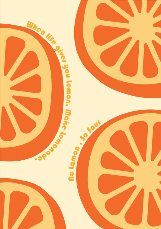 Playful Citrus Slice Wall Poster