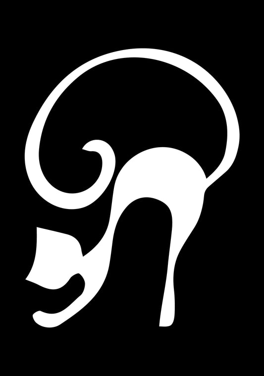 Playful Cat Silhouette Wall Poster