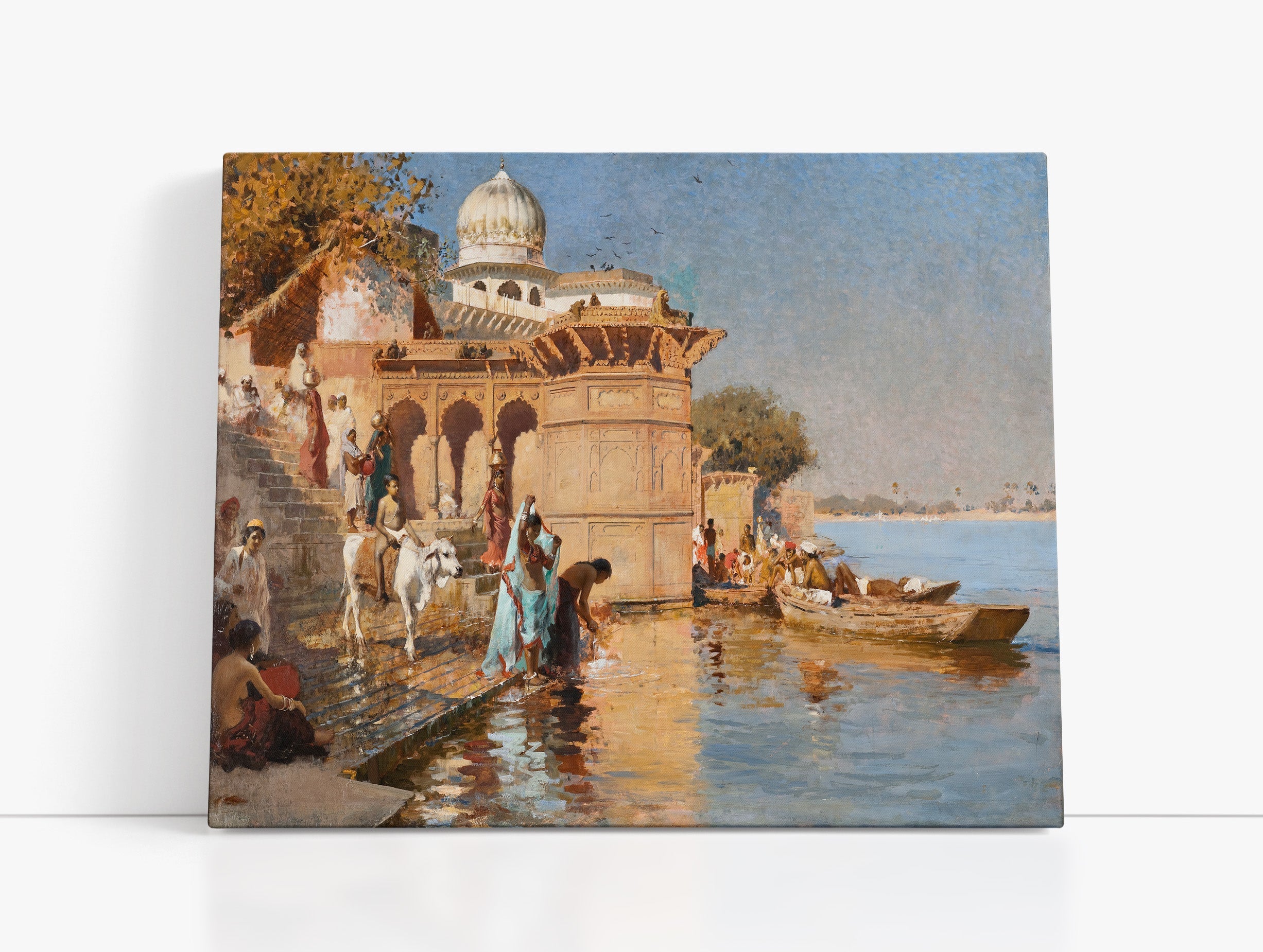 Along the Ghats of Mathura by Edwin Lord Weeks // Wall Art Print
