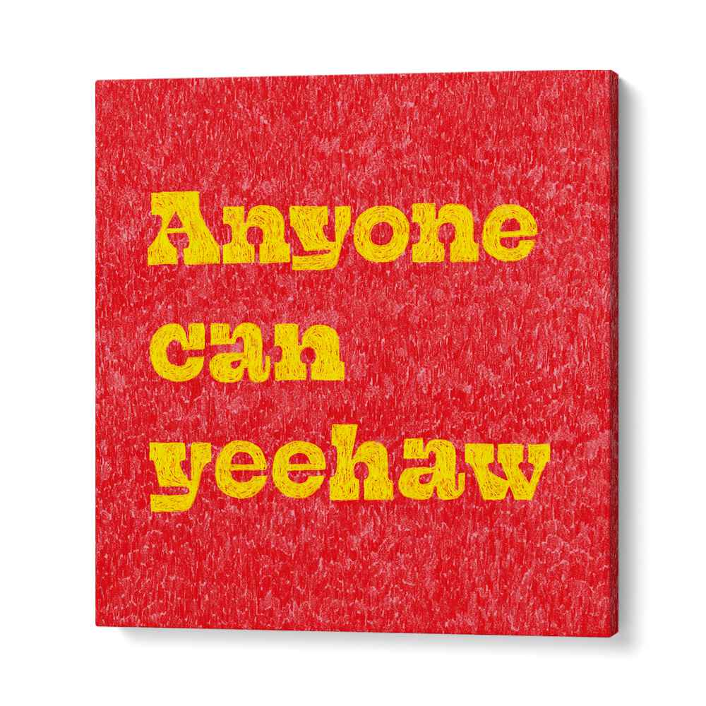 Bright red poster featuring the phrase 