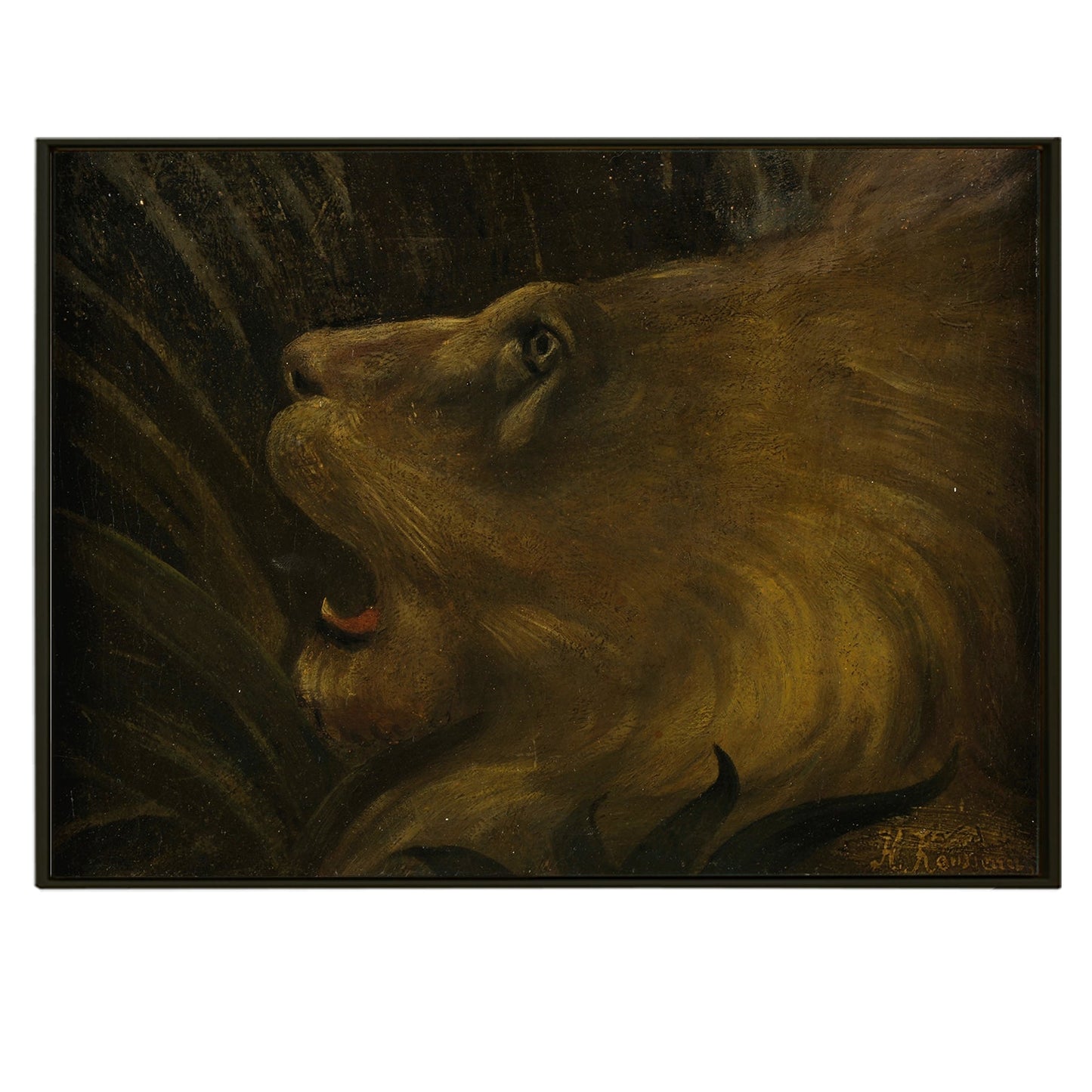 The Lions Head Henri Rousseau Art Board Print Canvas for office and home decor
