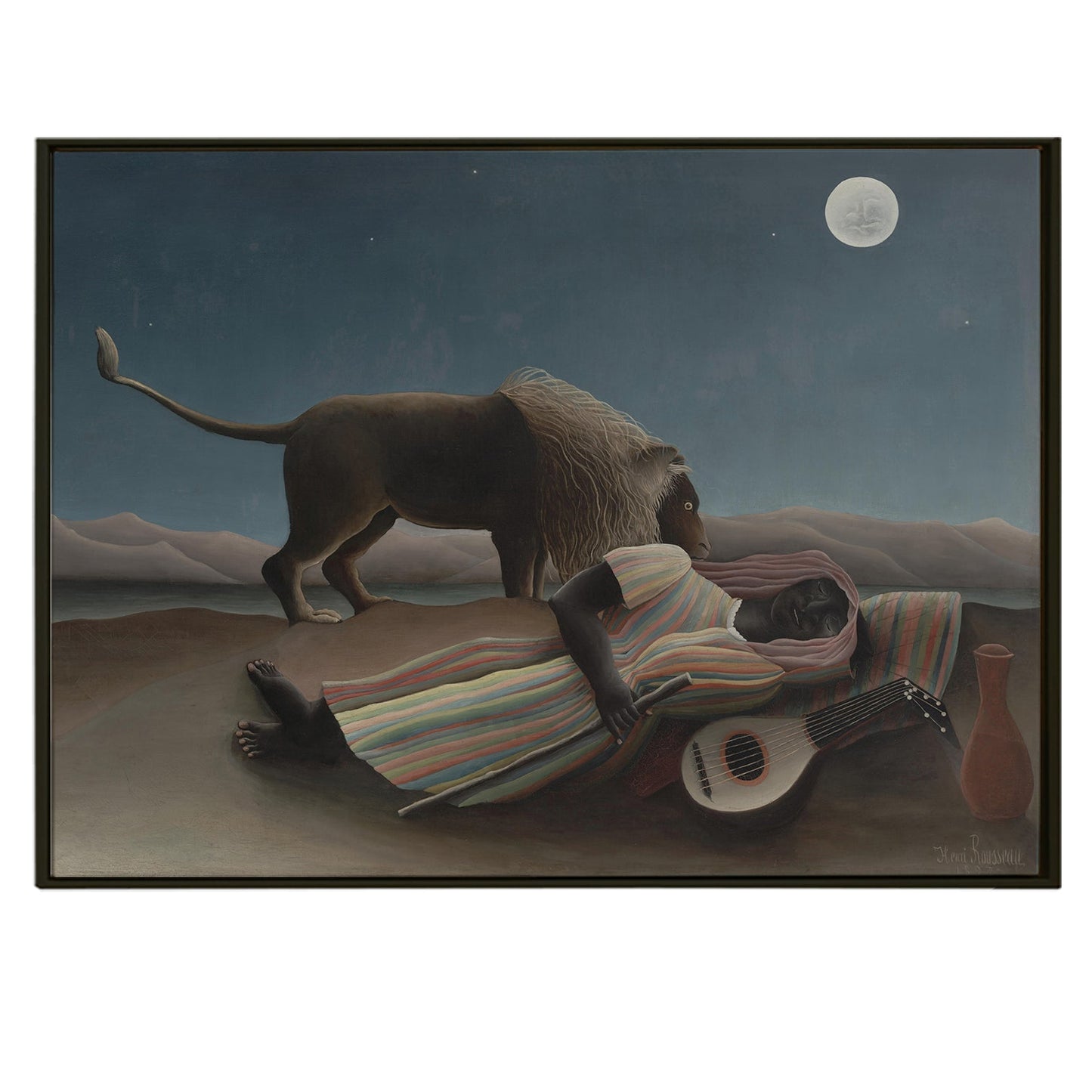 The Sleeping Gypsy - Framed Print Artwork for office and home decor by Henri Rousseau