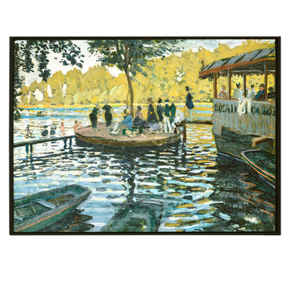 La Grenouillere floating restaurant and boat Modern Canvas Prints of Claude Monet Paintings Large Wall Art Reproduction Abstract Artwork For Living Room Office Home Decor.