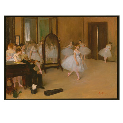 The Dancing Class by Edgar Degas Framed Canvas Wall Painting Art Print for Home & Office Wall Decor