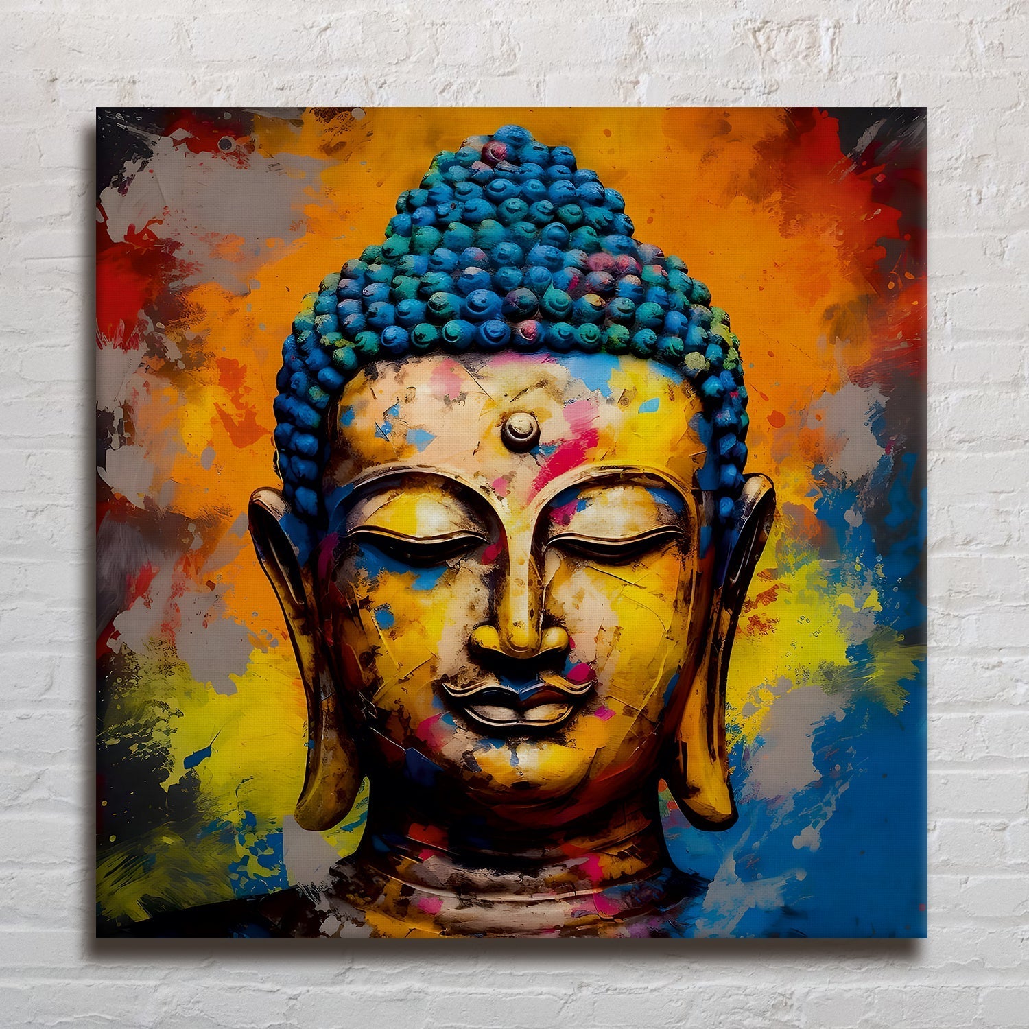 Lord Buddha Wall Art Painting For Living room and Office Wall Decoration